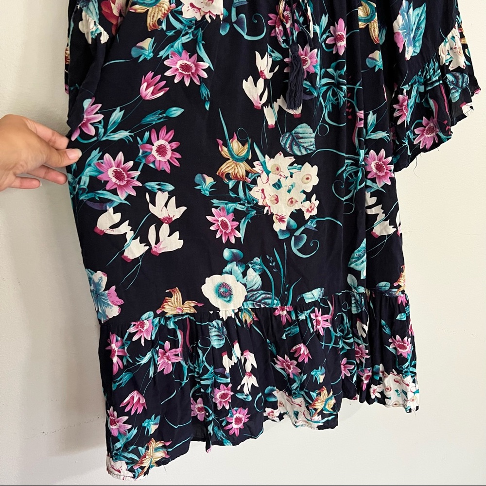 Umgee tropical floral babydoll dress with pockets size medium - Picture 2 of 7